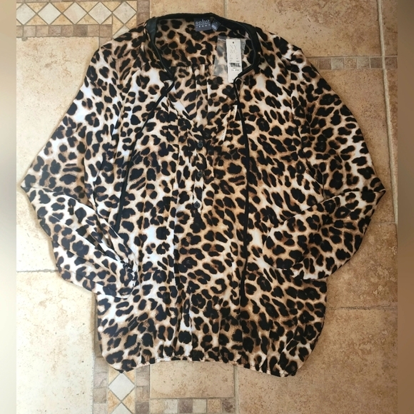 Soho Tops - Leopard Print Blouse